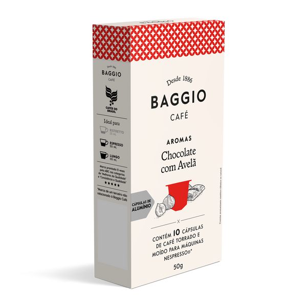 Baggio Aromas Chocolate com Avelã - 10 Cápsulas p/ Nespresso*