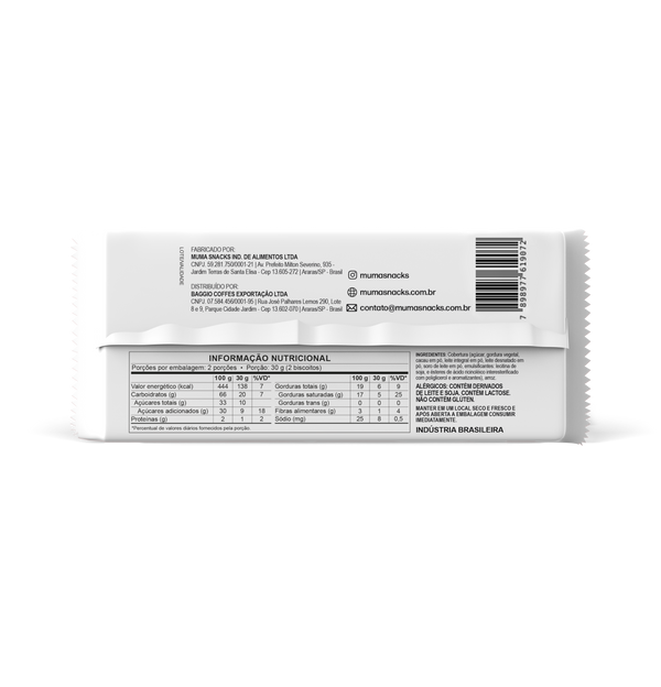 Biscoito de Arroz Chocolate ao Leite 60g - Muma Snacks