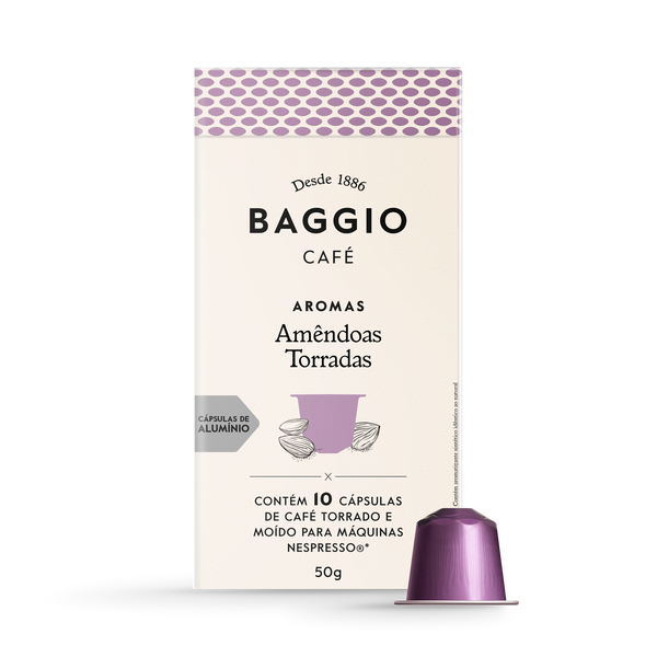 Baggio Aromas Amêndoas Torradas - 10 Cápsulas p/ Nespresso*