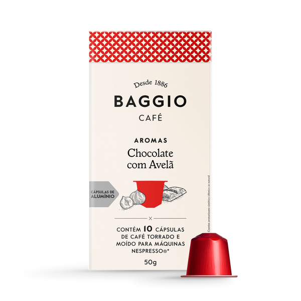 Baggio Aromas Chocolate com Avelã - 10 Cápsulas p/ Nespresso*