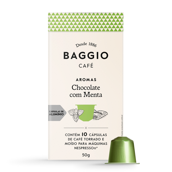 Baggio Aromas Chocolate com Menta - 10 Cápsulas - Assinatura 15% OFF