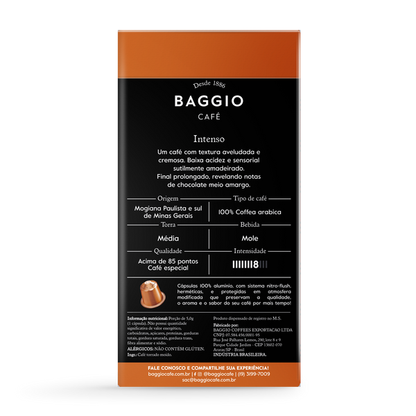 Baggio Intenso - 10 Cápsulas p/ Nespresso*