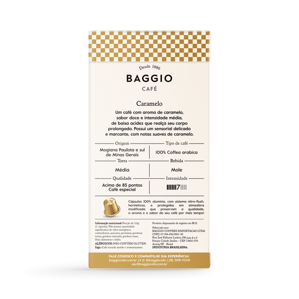 Baggio Aromas Caramelo - 20 Cápsulas p/ Nespresso*
