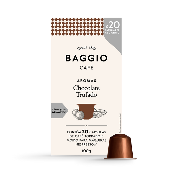 Baggio Aromas Chocolate Trufado - 20 Cápsulas - Assinatura 15% OFF