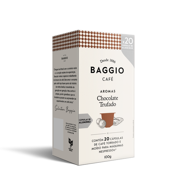 Baggio Aromas Chocolate Trufado - 20 Cápsulas - Assinatura 15% OFF