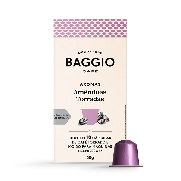 Baggio Aromas Amêndoas Torradas - 10 Cápsulas p/ Nespresso*