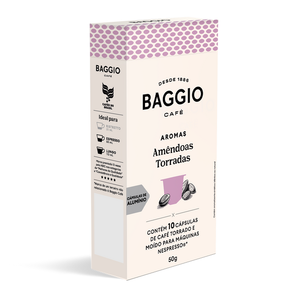 Baggio Aromas Amêndoas Torradas - 10 Cápsulas - Assinatura 15% OFF