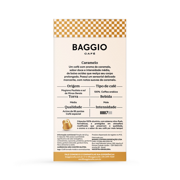 Baggio Aromas Caramelo - 20 Cápsulas - Assinatura 15% OFF