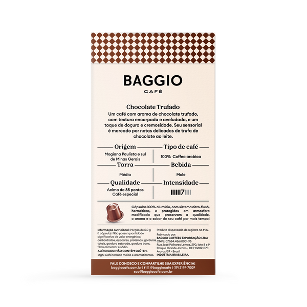 Baggio Aromas Chocolate Trufado - 10 Cápsulas - Assinatura 15% OFF