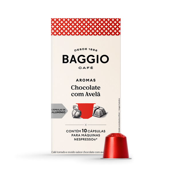 Baggio Aromas Chocolate com Avelã - 10 Cápsulas p/ Nespresso*