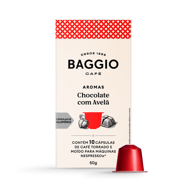 Baggio Aromas Chocolate com Avelã - 10 Cápsulas p/ Nespresso*