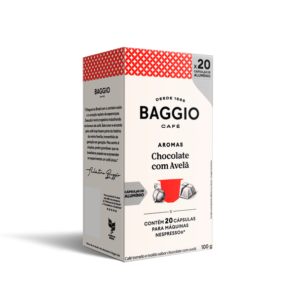 Baggio Aromas Chocolate com Avelã - 20 Cápsulas p/ Nespresso*