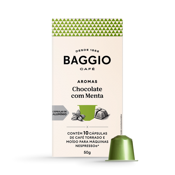 Baggio Aromas Chocolate com Menta - 10 Cápsulas p/ Nespresso*