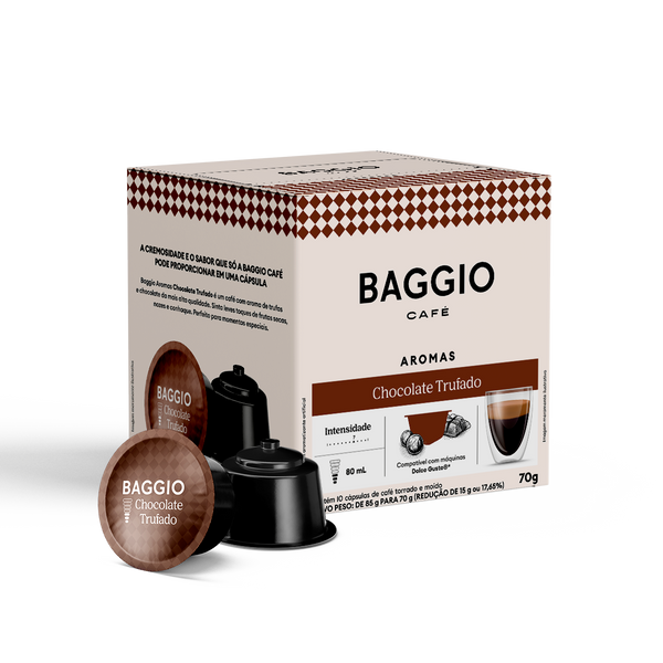 Baggio Aromas Chocolate Trufado - 10 Cápsulas para Dolce Gusto ® - Assinatura 15% OFF