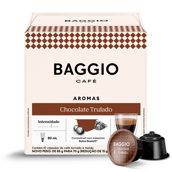 Baggio Aromas Chocolate Trufado - 10 Cápsulas para Dolce Gusto ® - Assinatura 15% OFF