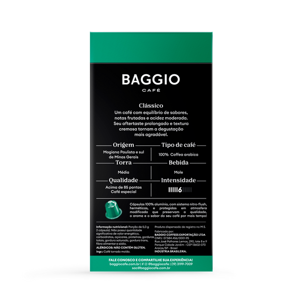 Baggio Clássico - 10 Cápsulas p/ Nespresso*