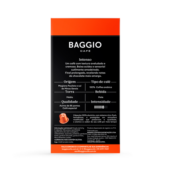 Baggio Intenso - 10 Cápsulas p/ Nespresso*