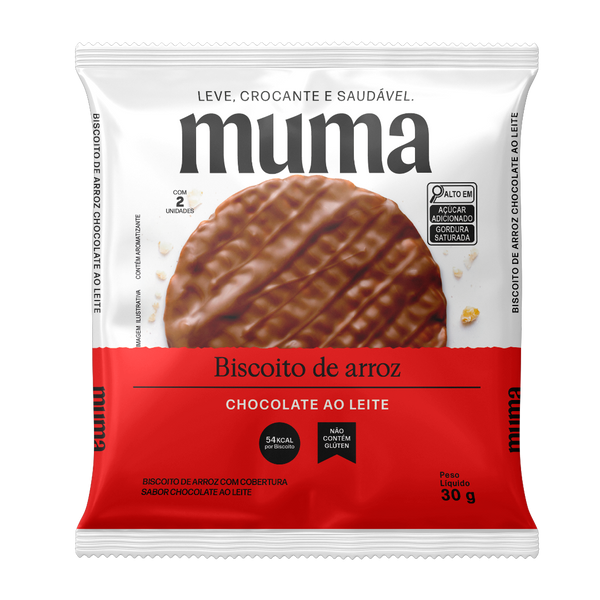 Biscoito de Arroz Chocolate ao Leite 30g - Muma Snacks