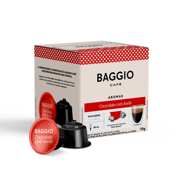 Baggio Aromas Chocolate com Avelã - 10 Cápsulas p/ Dolce Gusto*