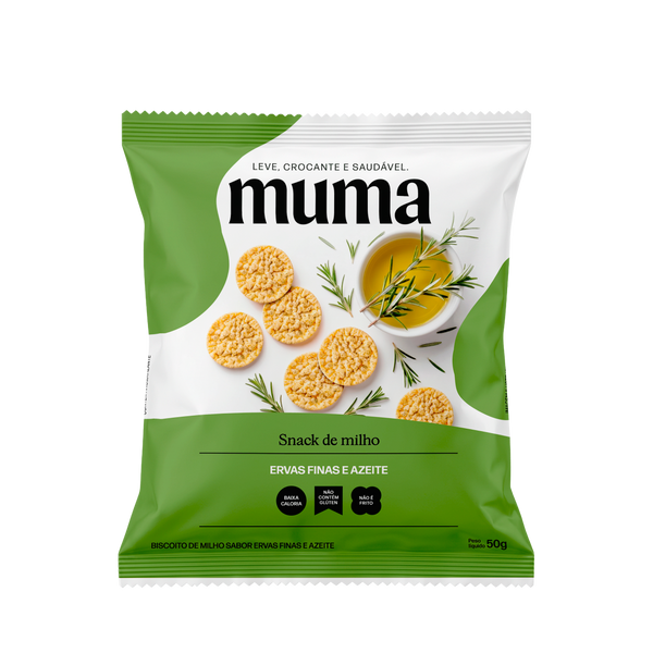 Mini Biscoito de Milho Sabor Ervas Finas 50g Muma Snacks