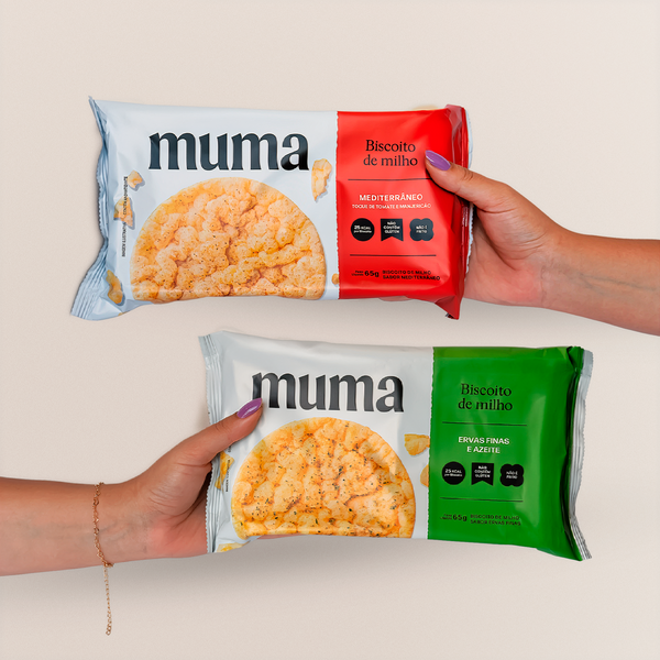 Biscoito de Milho Sabor Ervas Finas e Azeite 65g Muma Snacks