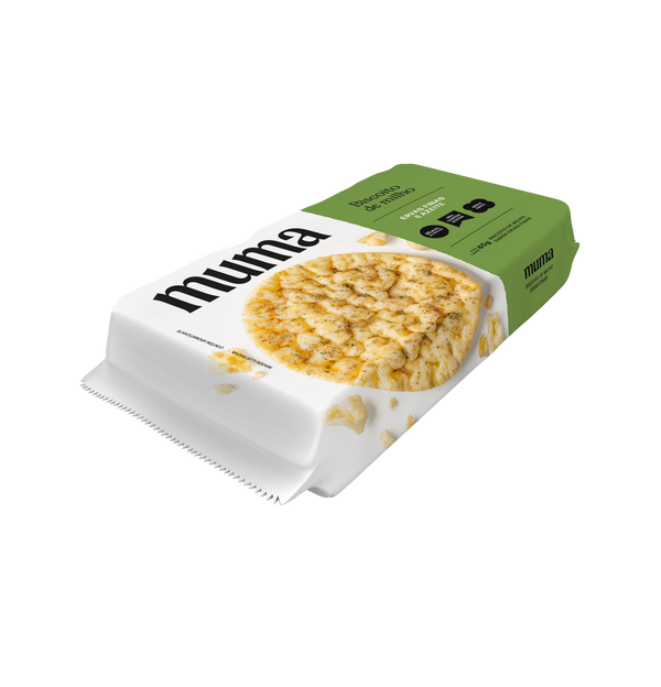 Biscoito de Milho Sabor Ervas Finas e Azeite 65g Muma Snacks