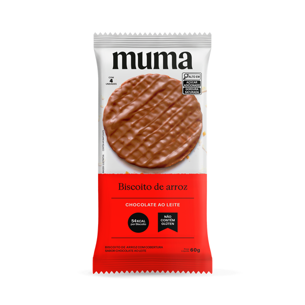 Biscoito de Arroz Chocolate ao Leite 60g - Muma Snacks
