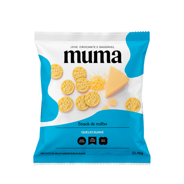 Mini Biscoito de Milho Sabor Queijo Suave 50g Muma Snacks