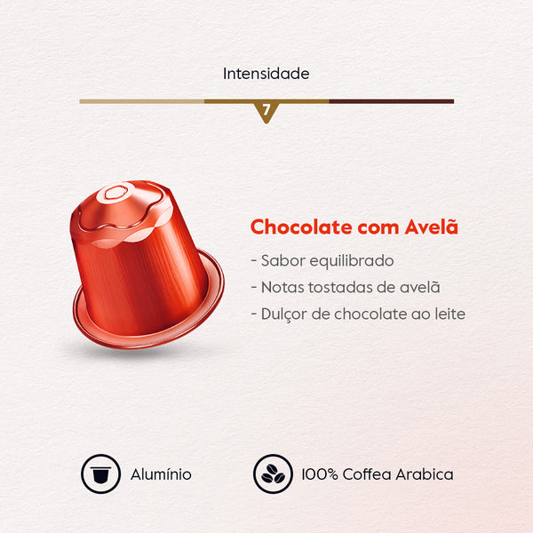 Baggio Aromas Chocolate com Avelã - 10 Cápsulas p/ Nespresso*