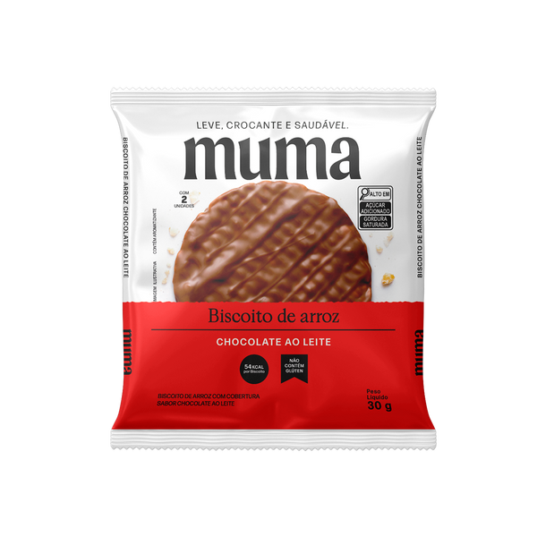 Biscoito de Arroz Chocolate ao Leite 30g - Muma Snacks