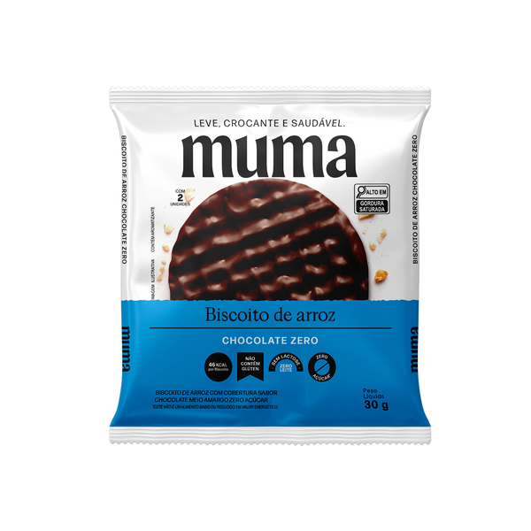 Biscoito de Arroz Chocolate Zero 30g - Muma Snacks